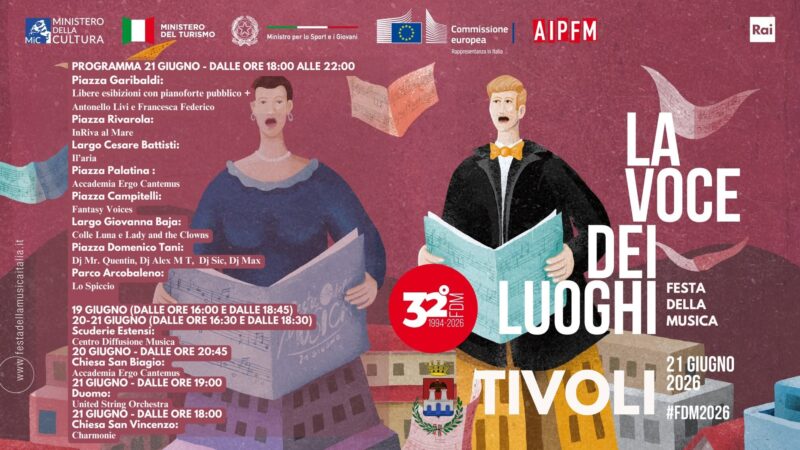 La Festa della Musica con ‘La voce dei luoghi’ animerà le strade di Tivoli: il programma
