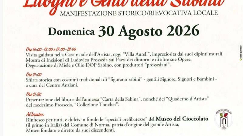 Moricone torna alle sue radici: il 30 agosto arriva “Luoghi e Genti della Sabina”