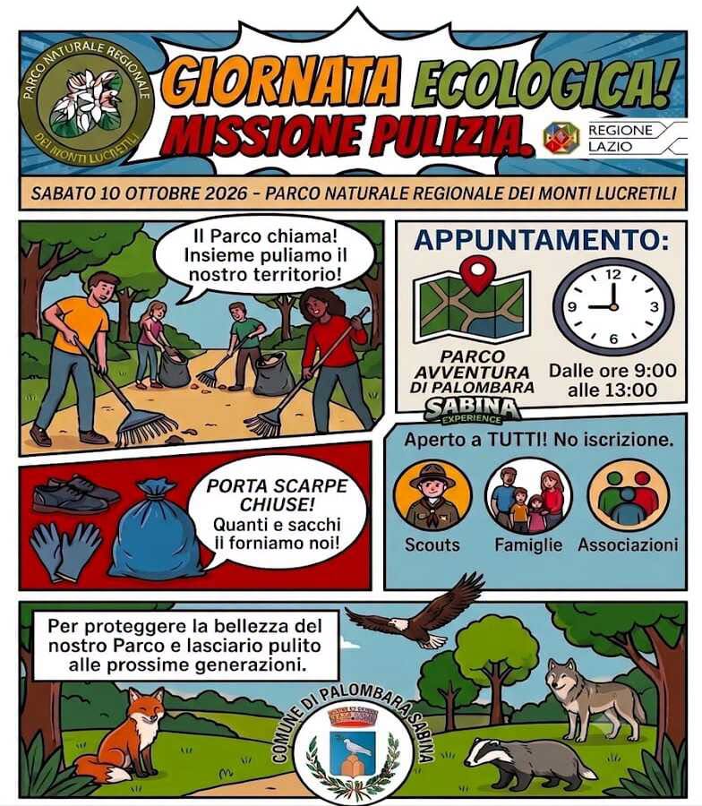 Palombara Sabina, una giornata per il Parco dei Monti Lucretili: il 10 ottobre arriva la “Missione Pulizia”