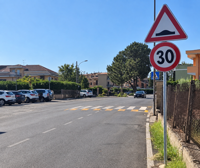 Guidonia, prima Zona a 30 km/h: a Pichini auto più lente e precedenza ai pedoni