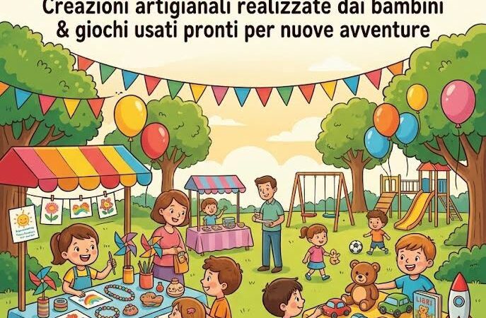 Al Parco di Valerio il mercatino dei bambini: giocattoli usati e creazioni fatte a mano