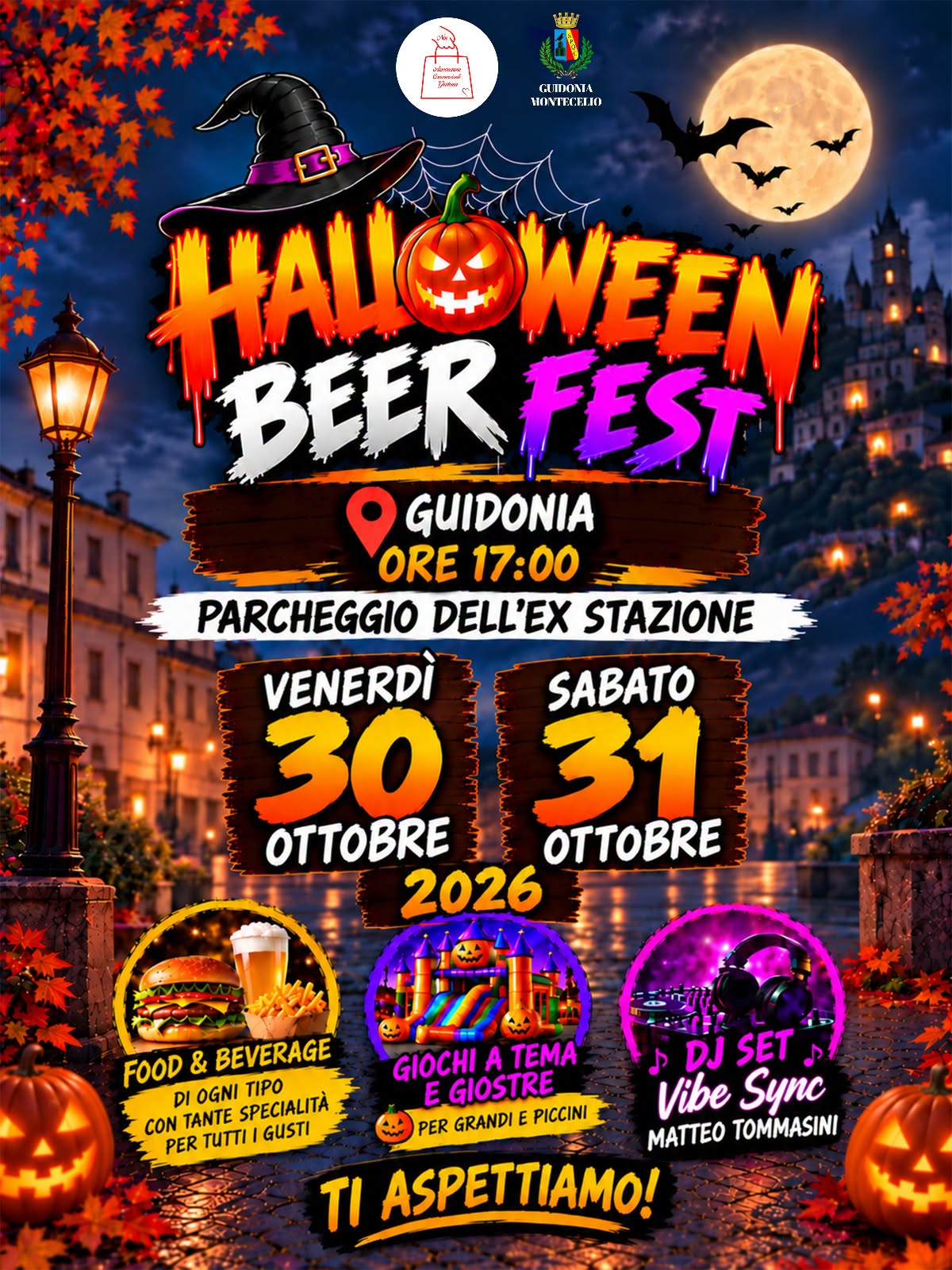 Locandina dell’Halloween Beer Fest a Guidonia, il 30 e 31 ottobre 2026 dalle 17 nel parcheggio dell’ex stazione